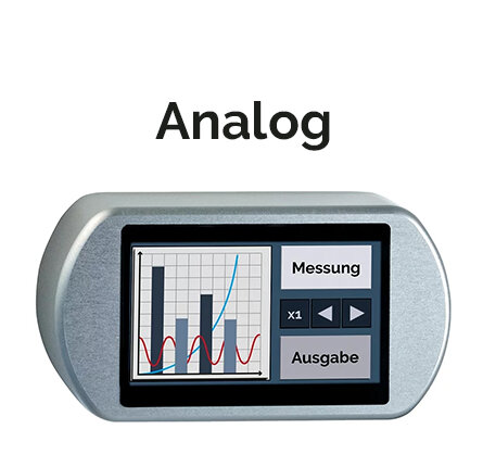 Kompaktes HMI Touchscreen-Bediengerät mit analogem Display und grafischer Darstellung von Messdaten