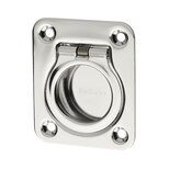 Collapsible stainless steel handle EE-05 with circular grip mounted on a square plate with four mounting holes