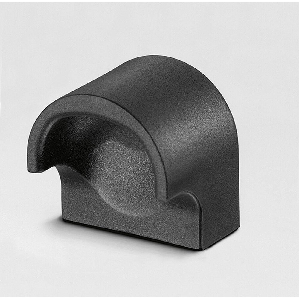 Black polyamide PA6 through-inset handle with curved design and fine matte texture
