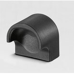 Black polyamide PA6 through-inset handle with curved design and fine matte texture