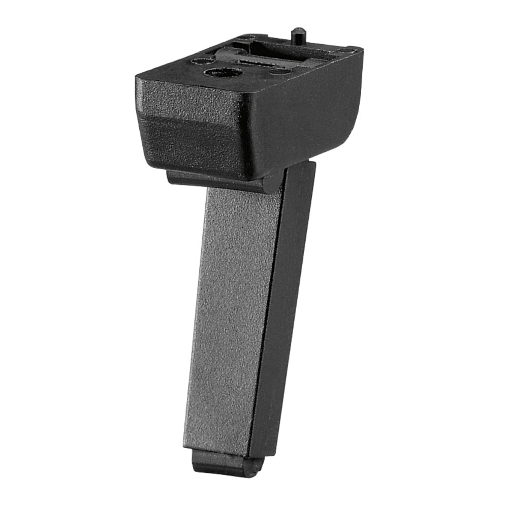 Black extension leg made of glass fibre reinforced polyamide PA 6 with snap-in lock and rubber feet