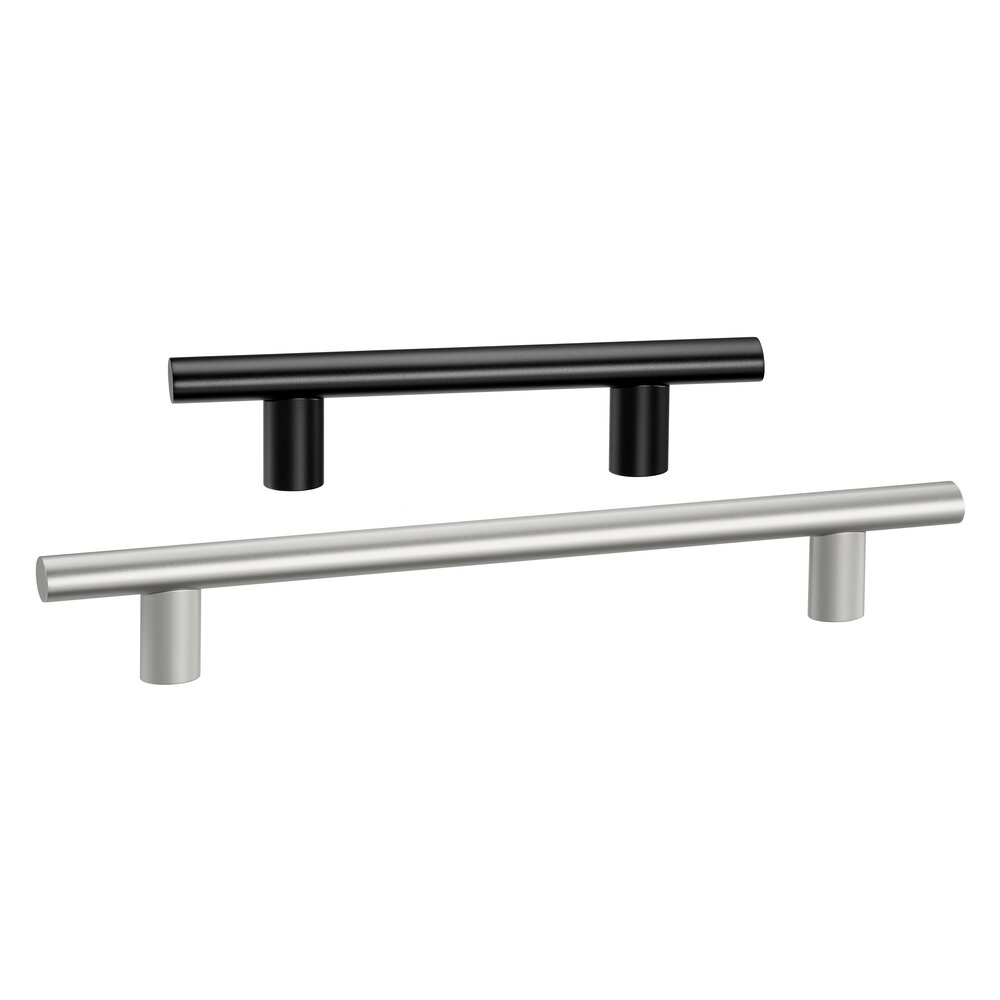 Two U9 handles in different lengths and colors, one black and one natural satin anodized aluminium