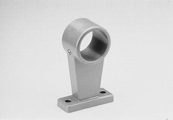 Einwandige Metall-Endstütze mit Sockel und rundem Rohrverbinder mit Schraube