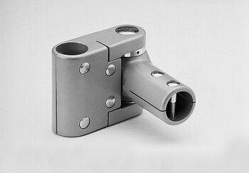 Metallisches Pendellager 43 x 43 mit Schrauben und Gelenkverbindung, verstellbar auf 90 oder 180 Grad